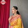 Yellow Pure Organza Banarasi Saree