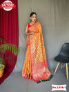 Orange Pure Organza Banarasi Saree
