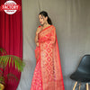 Pink Pure Organza Banarasi Saree