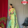 Sea Green Organza Banarasi Digital Printed Saree