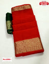 Red Pure Organza Banarasi Border Saree