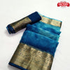 Blue Shibori Dyed Pure Organza Banarasi Border Saree