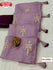 Lavender Organza Partywear Embroidered Saree