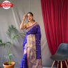 Deep Blue Pure Soft Silk Kanchipuram Saree