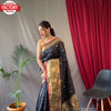 Black Pure Soft Silk Kanchipuram Saree