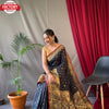 Black Pure Soft Silk Kanchipuram Saree