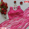 Pink Shibori Print Georgette Saree With Readymade Blouse