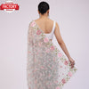 Ash Pure Organza Multi-thread Embroidery Saree