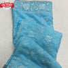 Sky Blue Pure Georgette Embroidered Partywear Saree