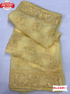 Light Yellow Pure Georgette Embroidered Partywear Saree