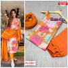Orange Multicolour Kurtha Palazzo Dupatta Set