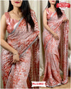 Peach Partywear Georgette Zari Jacquard Saree