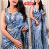 Royal Blue Partywear Georgette Zari Jacquard Saree