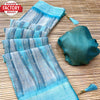 Sky Blue Chiffon Foil Work Saree