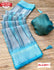 Sky Blue Chiffon Foil Work Saree