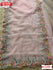 Off-white Multi-thread Embroidery Work Organza Saree