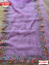Lavender Multi-thread Embroidery Work Organza Saree