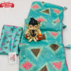 Turquoise Cotton Silk Saree With Fancy Work