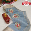 Ash Organza Zari Saree With Fancy Embroidery