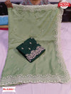 Tea Green Organza Saree With Coding Embroidery