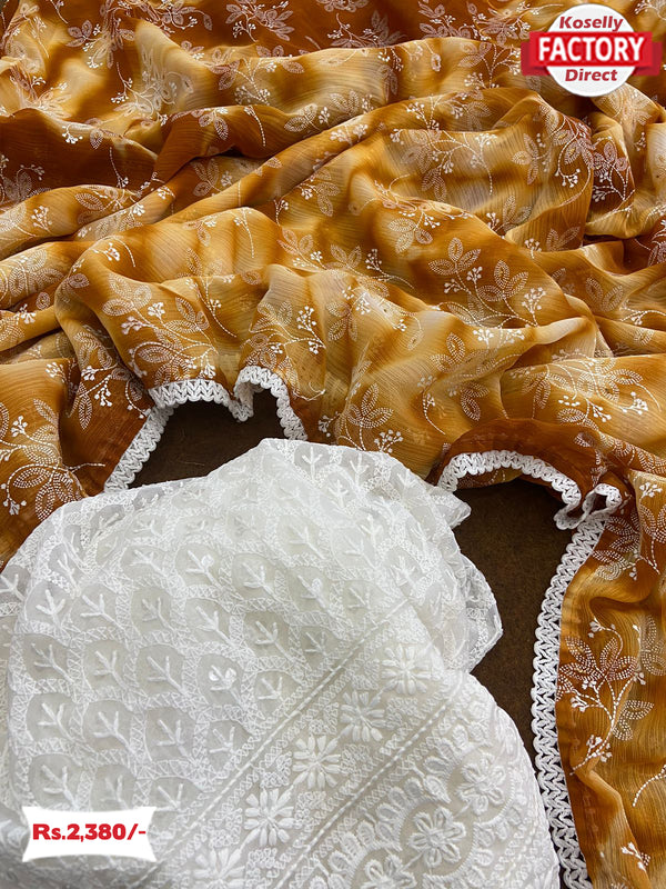 Soft Digital Printed Saree With Pigment Work