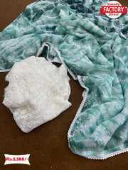 Soft Digital Printed Saree With Pigment Work