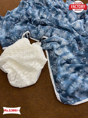 Soft Digital Printed Saree With Pigment Work