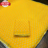 Yellow Pure Georgette Crochet Work Saree