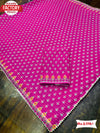Pink Pure Georgette Crochet Work Saree