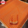 Orange Pure Georgette Crochet Work Saree