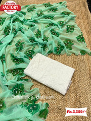 Pure Chiffon Silk Saree With Handwork