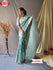 Baby Blue Silver Zari Linen Saree