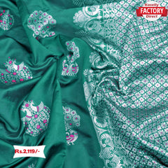 Green Banarasi Silver Zari Silk Saree