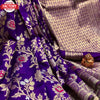 French Violet Banarasi Pure Silk Saree