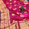 Hot Pink Pure Golden Zari Organza Banarasi Saree