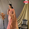 Peach Pure Tussar Silk Saree