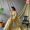 Golden Organza Silk Banarasi Saree
