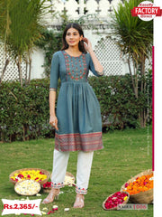 Stone Blue Kurtha Pant Set