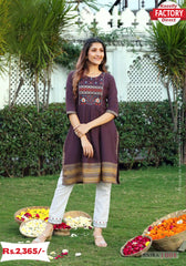 Wine Kurtha Pant Set
