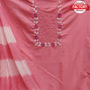 Pink Cotton Embroidered Kurtha Suruwal Piece
