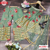 Faded Green Floral Kurtha Sharara Dress