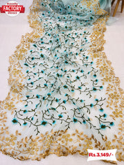 Pure Organza Embroidered Partywear Saree