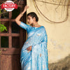 Sky Blue Banarasi Jamdani Weaving Saree