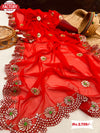 Red Georgette Gota Patti Work Partywear Saree