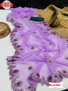 Lavender Georgette Gota Patti Work Partywear Saree