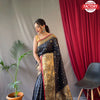 Black Pure Soft Kanchipuram Silk Saree
