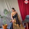 Black Pure Soft Kanchipuram Silk Saree