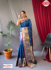 Royal Blue Pure Soft Kanchipuram Silk Saree