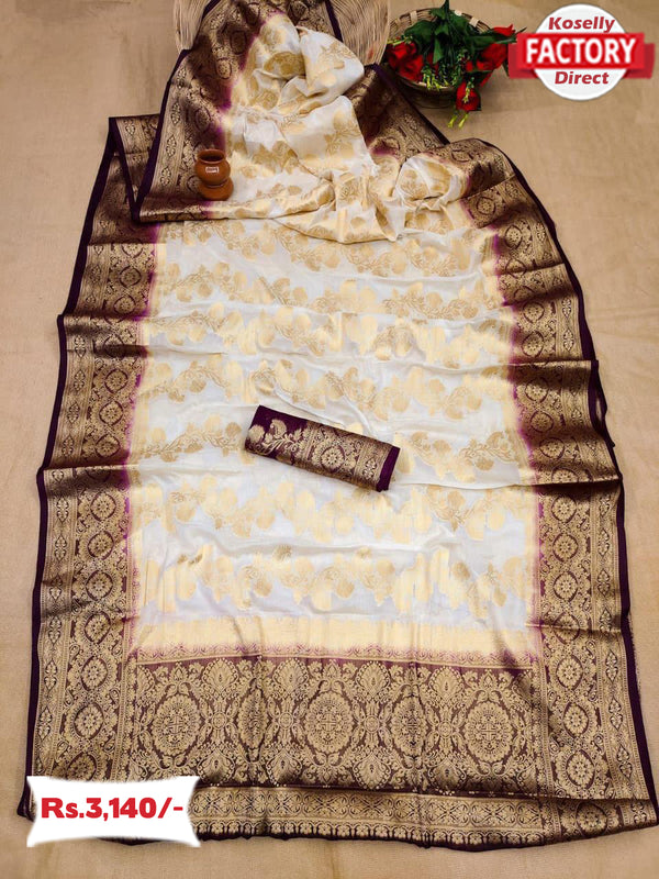 Pure Georgette Rich Zari Banarasi Saree