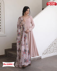 Pastel Pink Kurtha Palazzo Dupatta Set